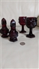 Avon Cape Cod ruby red set of glasses and shakers great pressed glass collectible home decor
