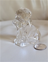 Preowned vintage clear Federal Glass sitting dog figurine