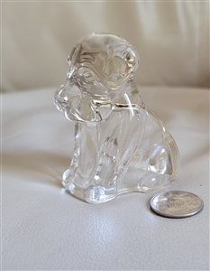 Preowned vintage clear Federal Glass sitting dog figurine