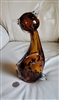 Vintage Amber Spotted Art Glass Decorative Cat Figurine