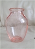 Vintage Anchor Hocking Cameo pattern small pink glass vase