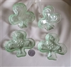 Vintage Indiana Glass Tiara Chantilly green clover shaped pressed glass nut dishes set of 4