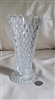 Vintage Indiana Glass clear Diamond Point pattern 8 inch footed pedestal vase