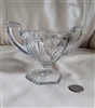 Sugar Bowl Footed Clear Pressed Glass Vintage 1950s