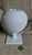Vintage Westmoreland white milk glass ivy bowl in Diamond Point pattern on square starburst pedestal base