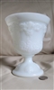 Large vintage EO Brody Co milk glass M4300 footed compote urn with floral wrap