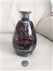 FLORENCE Italy vintage purple plum glass silver overlay vase.