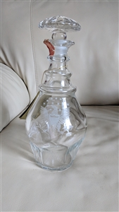 Vintage 1976 Old Grand Dad Bicentennial glass bourbon decanter with engraved eagle and stopper