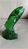 vintage 1968 green glass avon rainbow trout aftershave bottle