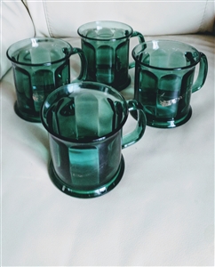Vintage 1970s Nike preowned emerald green glass mugs
