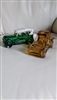 Vintage Avon glass automobile cologne bottles in green and amber