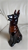 Preowned vintage Avon Noble Prince German Shepherd brown glass after shave bottle with detachable head stopper