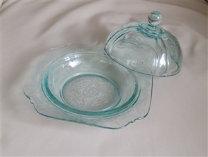 Indiana Glass Madrid Blue Butter Dish Lid
