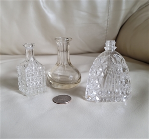 Vintage glass perfume bottles in various design collectible clear design vanity decor