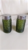 Preowned Anchor Hocking Soreno avocado green textured glass salt and pepper shakers set