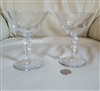 Preowned vintage 1960s thumbprint design martini glasses set of two
