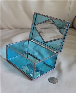 Stained glass hand crafted storage box 1990