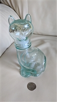 Vetreria Etrusca Italian blue green glass cat