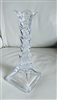 Crystal Clear jagged geometrical stem lead crystal candle holder with tulip top