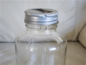 Duraglas clear glass jar Presto lid half gallon kitchen storage  Owen's IL