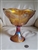 Vintage Indiana Glass Harvest Grape marigold carnival glass pedestal compote bowl