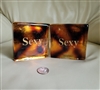 preowned vintage large sexy art glass coaster set display