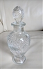Vintage clear glass Avon decanter with diamond pattern and matching glass stopper