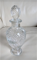 Vintage clear glass Avon decanter with diamond pattern and matching glass stopper
