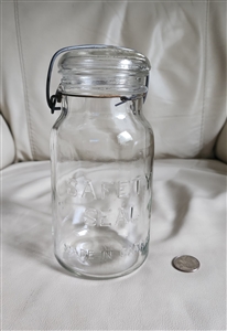 Glass jar with lid and wire bail kitchen storage home decor