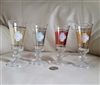 Vintage footed cordial glasses set of 4 floral barware decor