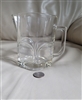 Vintage Italian clear pressed glass pitcher with square base and art deco design
