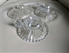 Set of three preowned vintage Anchor Hocking pressed glass single candle holders