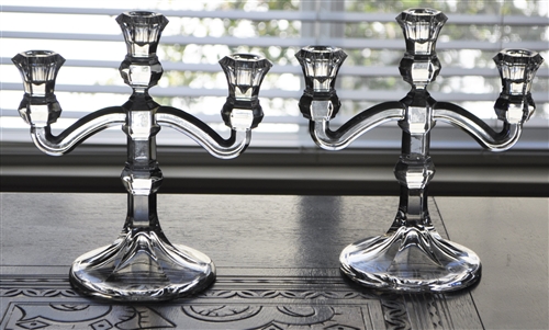 Elegant Crystal candelabra for 3 candles set 2