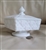preowned vintage westmoreland old quilt milk glass lidded compote
