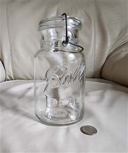 Vintage Ball Ideal clear glass jar QT pantry kitchen accessories home decor