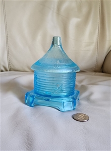 Imperial Glass Co blue glass honey jar storage