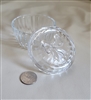 Luigi Bermioli ribbed trinket box from Italy collectible vintage glass storage box