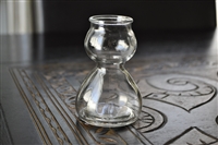 Clear glass Quaffer double bubble shot glass with built-in chaser chamber