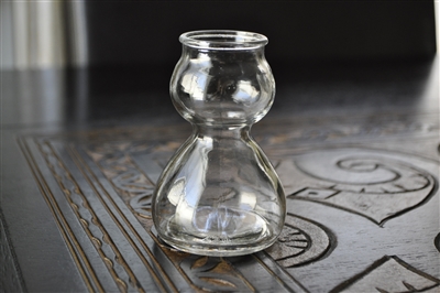 Clear glass Quaffer double bubble shot glass with built-in chaser chamber