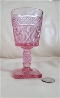 Claret Wine glass in Cape Cod Pink Imperial Glass Claret Wine glass in Cape Cod Pink Imperial Glass
