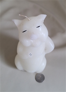 Vintage White Pig Wax Paraffin Candle Large Farmhouse Decor