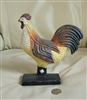 Colorful Rooster door stop in cast iron