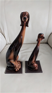 Vintage tall long neck Hunt dogs figurines Poland collectible decorative display