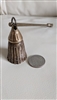Candle snuffer vintage brass bell long handle tassel motif
