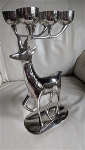 Deer six candles candelabra Pottery Barn silver tone metal home decor