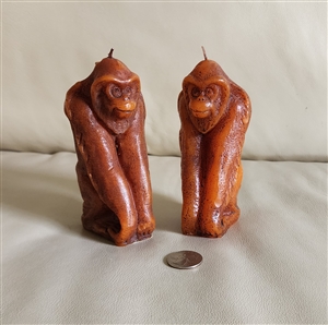 pair of multi tone brown gorilla monkey wax candles pair of multi tone brown gorilla monkey wax candles