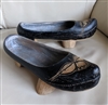 Hand carved wooden clogs Dutch shoes on 3 heels collectible handcrafted item home decor
