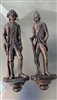 Vintage 1971 Dart Industries copper finish colonial soldier plastic wall plaques pair