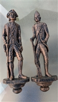 Vintage 1971 Dart Industries copper finish colonial soldier plastic wall plaques pair