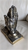 Praying hands bookends gold tone metal design IM